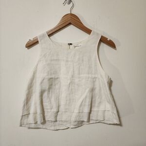 Apiece Apart Cream Sleeveless Crop Top